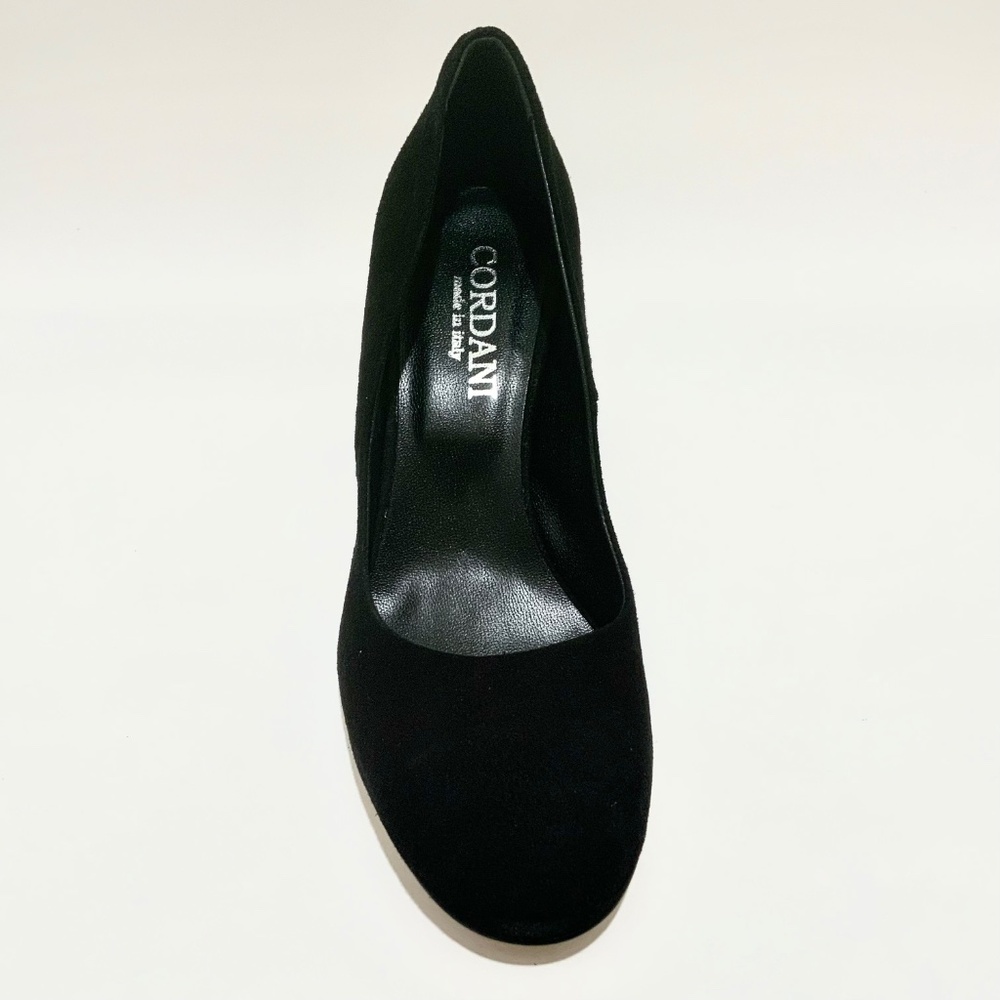 CORDANI Hannette Black Suede Leather Shoes Round Toe  Womens Block Heel Pump 37 - Picture 10 of 11
